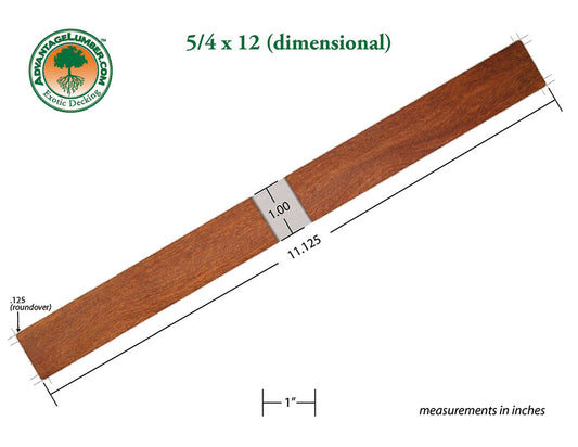 5/4 x 12 Cumaru Wood Decking