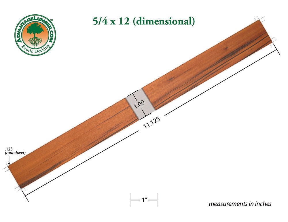 5/4 x 12 Tigerwood Lumber - Advantage Lumber