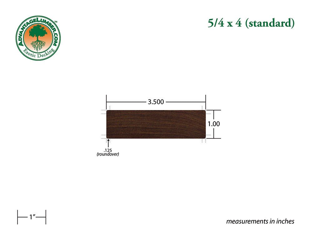 5/4 x 4 B-Grade Ipe Wood Decking - Advantage Lumber