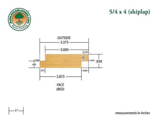 FSC® 5/4x4 Garapa Shiplap - Advantage Lumber