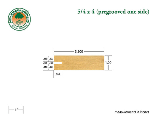FSC® 5/4x4 Garapa One-Sided Pre-Grooved
