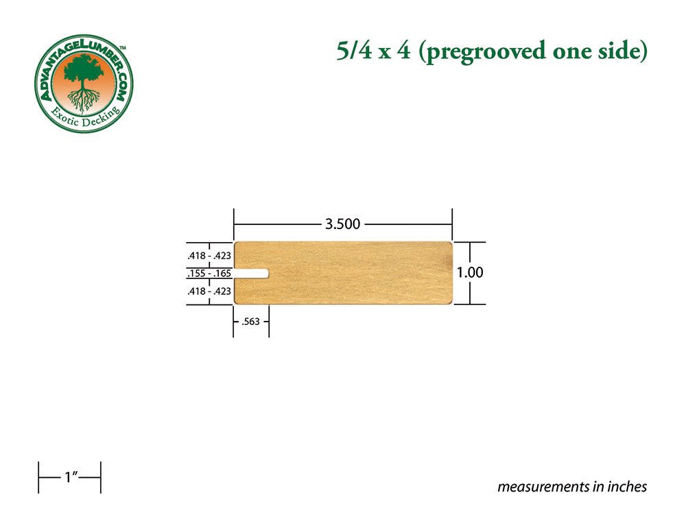 FSC® 5/4x4 Garapa One-Sided Pre-Grooved - Advantage Lumber