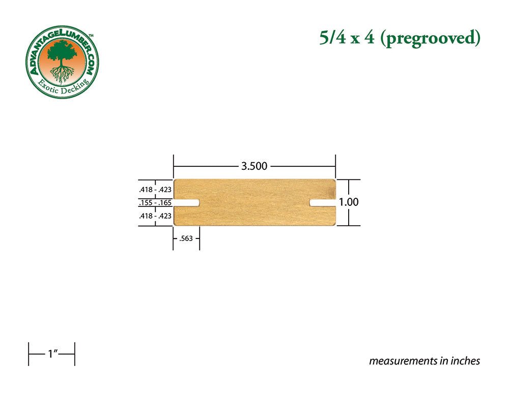 FSC® 5/4x4 Garapa Pre-Grooved - Advantage Lumber