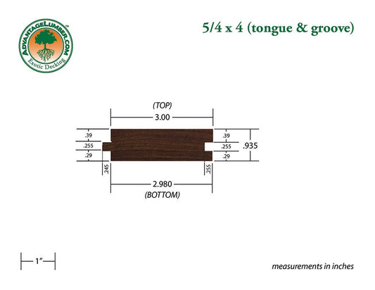 FSC® 5/4x4 Ipe Tongue & Groove Square-Edge - Advantage Lumber