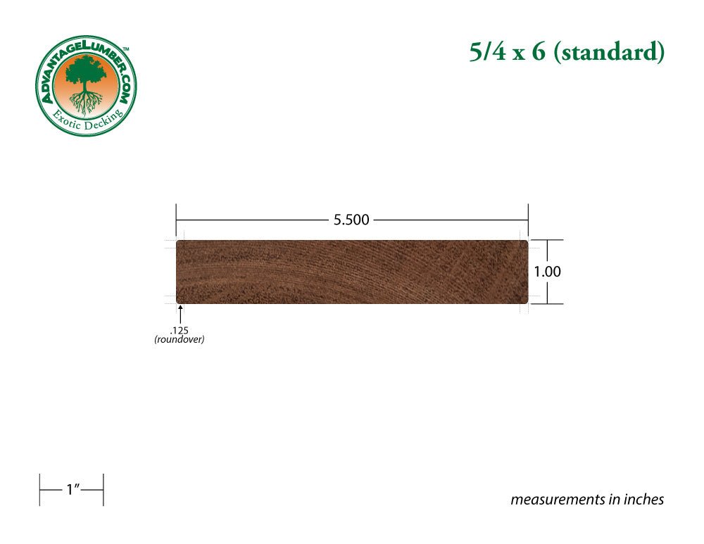 5/4 x 6 Mahogany (Red Balau) Wood Decking - Advantage Lumber