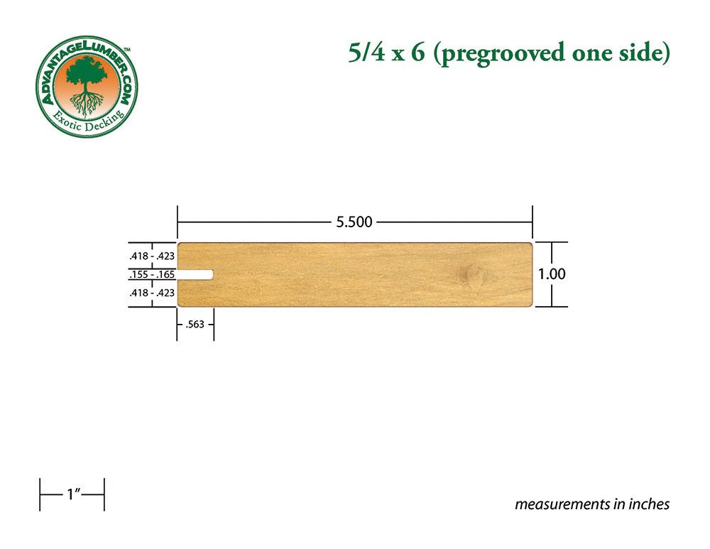 FSC® 5/4x6 Garapa One-Sided Pre-Grooved - Advantage Lumber