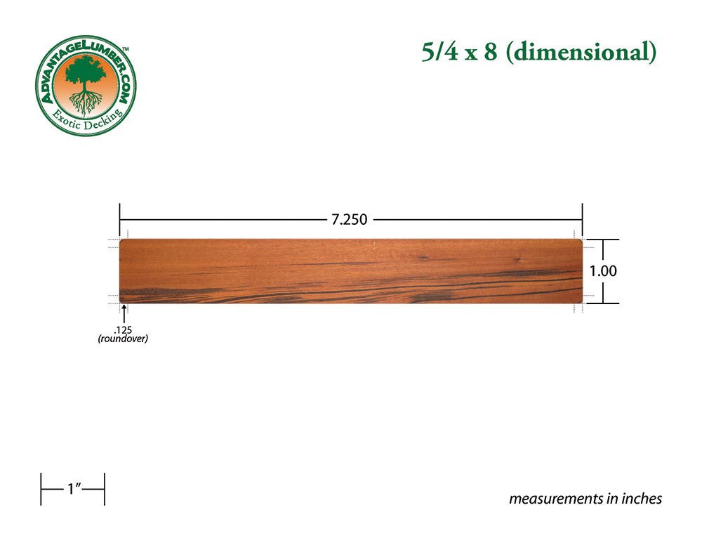 5/4 x 8 Tigerwood Decking - Advantage Lumber