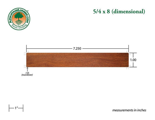 5/4 x 8 Cumaru Wood Decking - Advantage Lumber