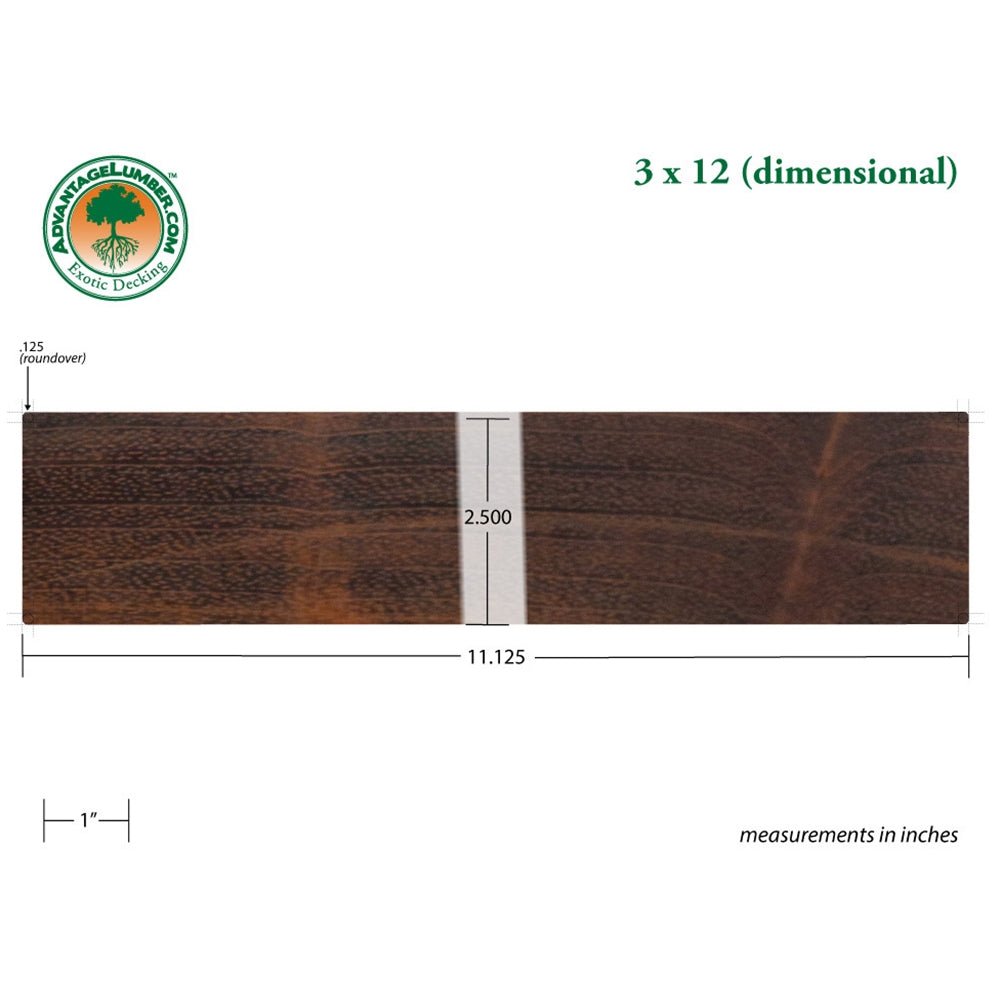 3 x 12 Brazilian Cherry Beam - Advantage Lumber