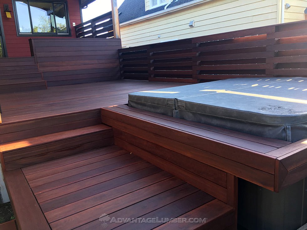 5/4 x 4 Brazilian Redwood (Massaranduba) Wood One Sided Pre-Grooved Decking - Advantage Lumber