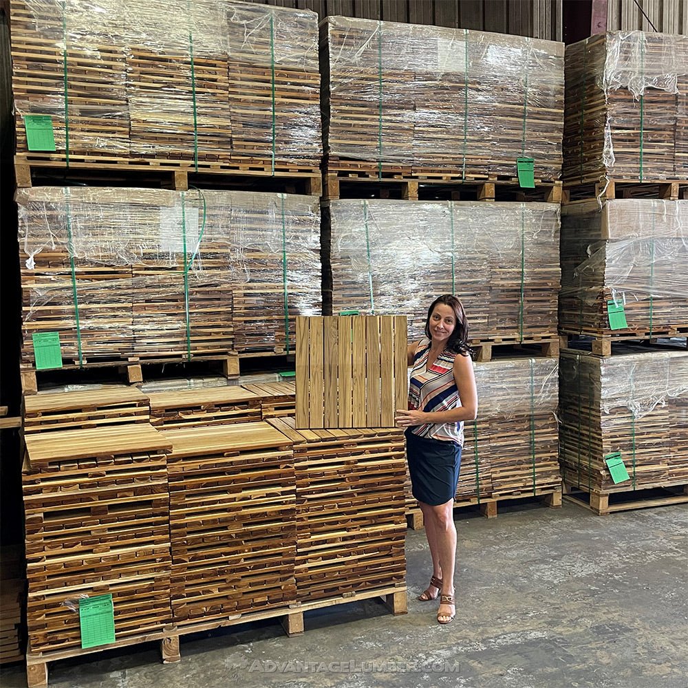 Teak - Plantation Advantage Deck Tiles® 24 x 24 - Smooth - Advantage Lumber