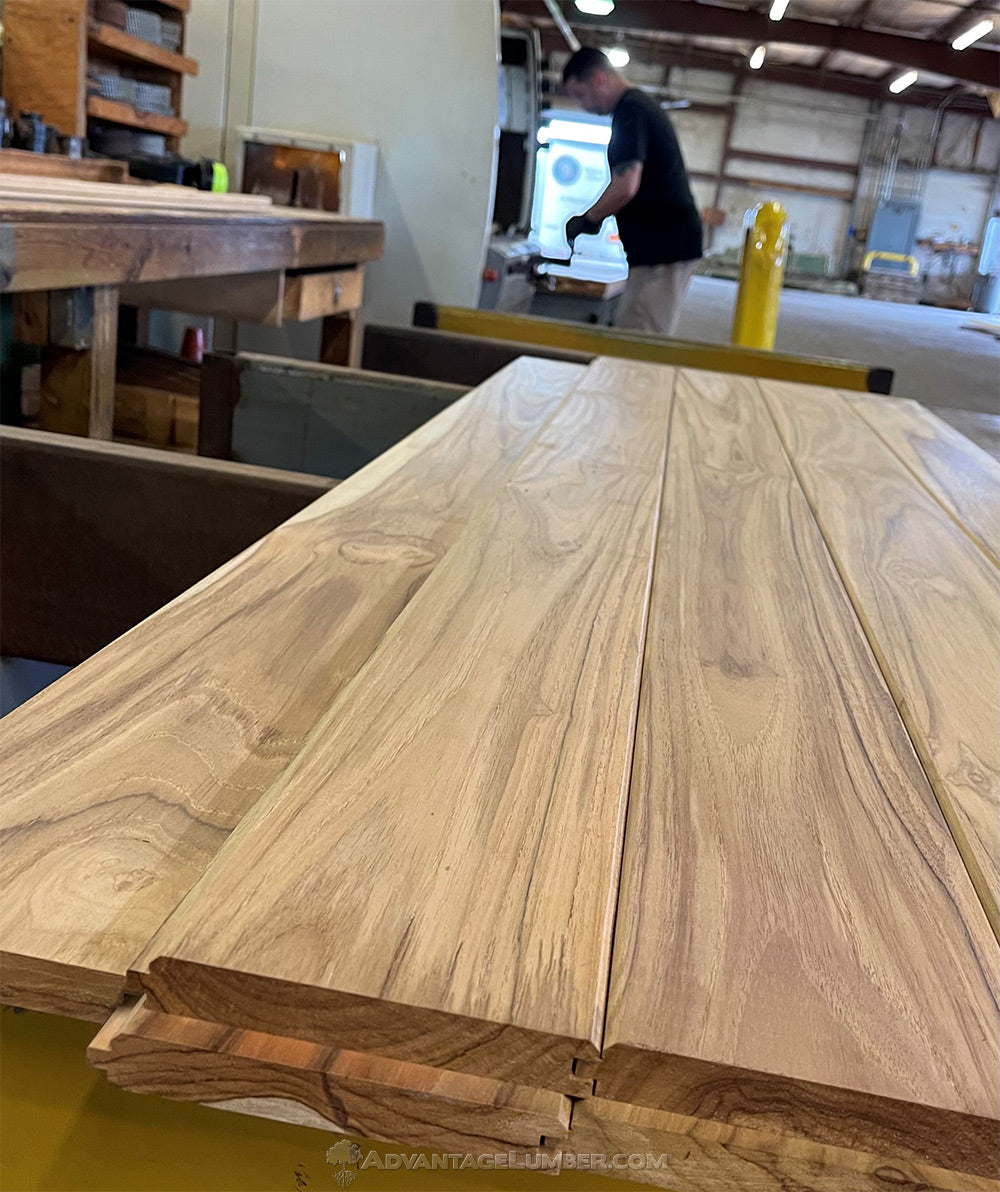 1 x 6 Teak - Plantation Wood 45° V-Groove (Select Grade)