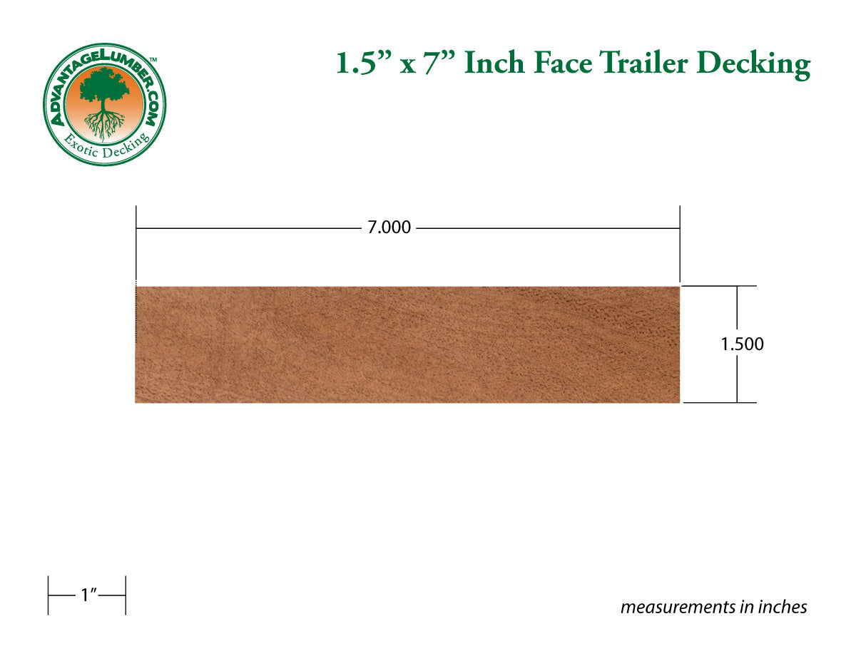 Brazilian Apitong 1.5" x 7" Trailer Decking