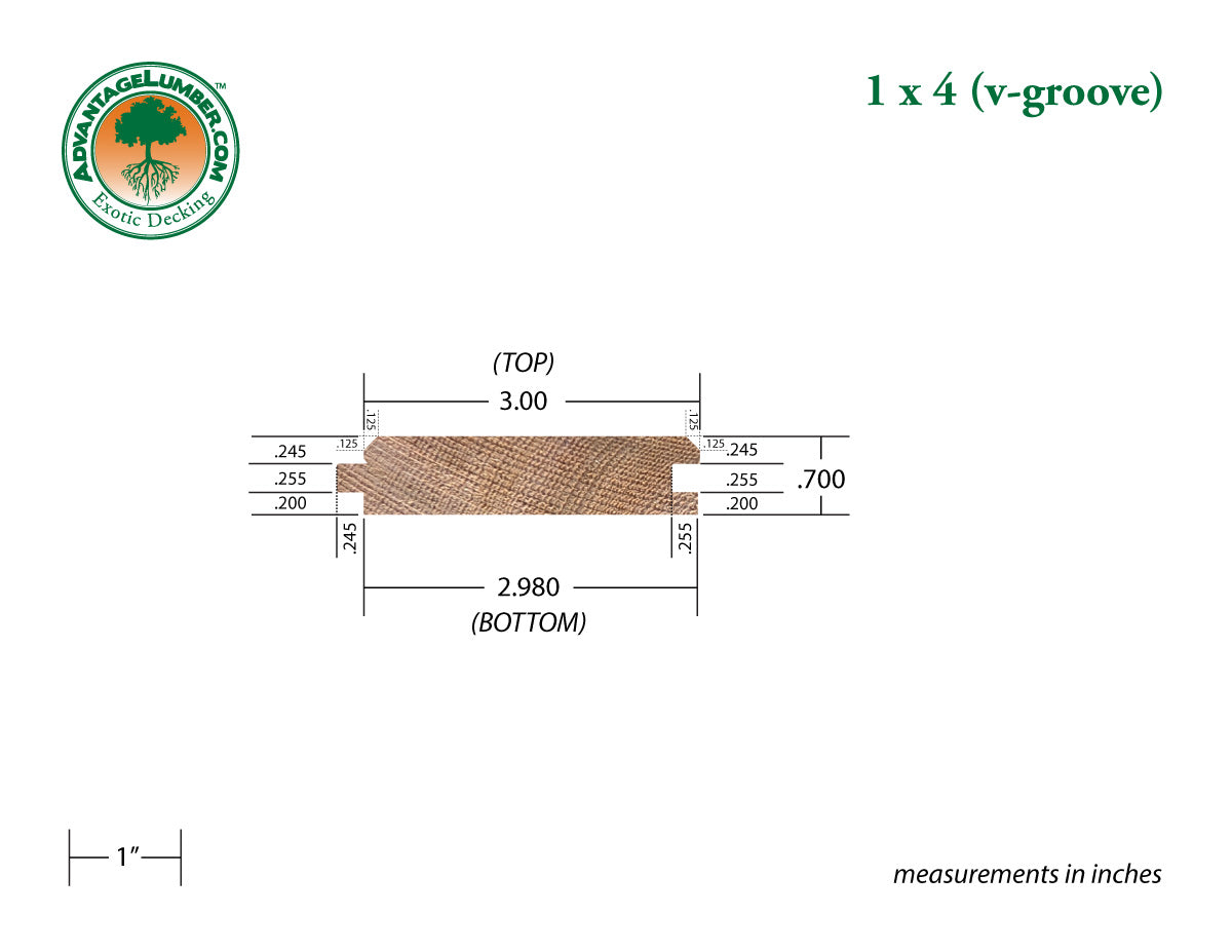 1x4 Western Red Cedar - Select Tight Knot (STK) - V-Joint T&G/KD