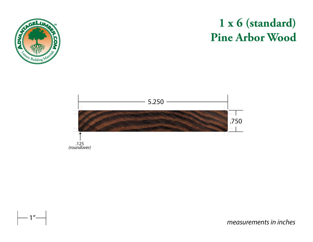Arbor Wood Thermally Modified Natrl Pine, 1x6 Standard - Advantage Lumber