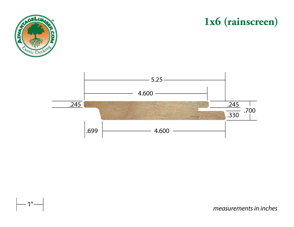 1 x 6 Garapa Rainscreen Siding