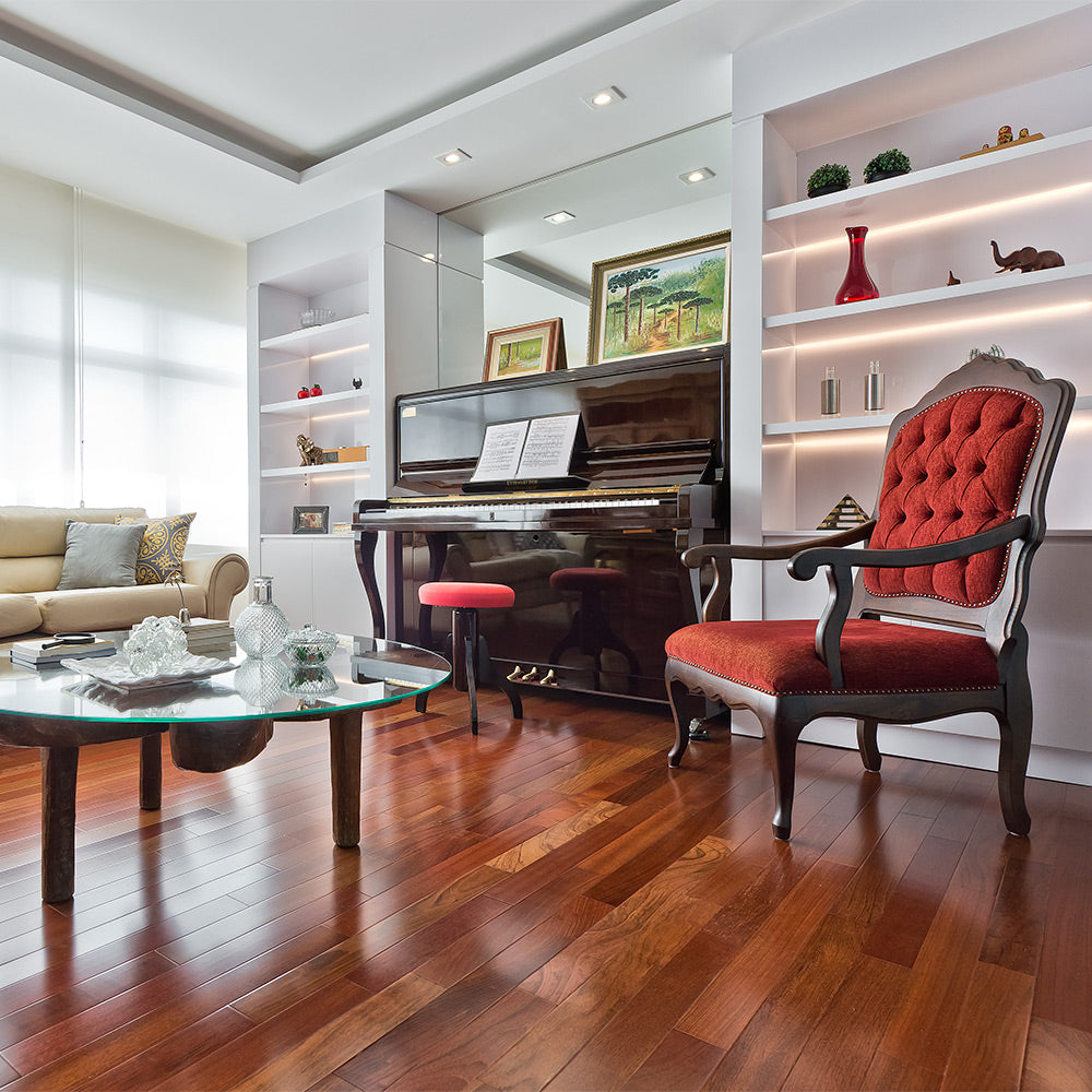 Brazilian Cherry (Jatoba) Solid Flooring 5″ Prefinished Satin, $5.34/sqft