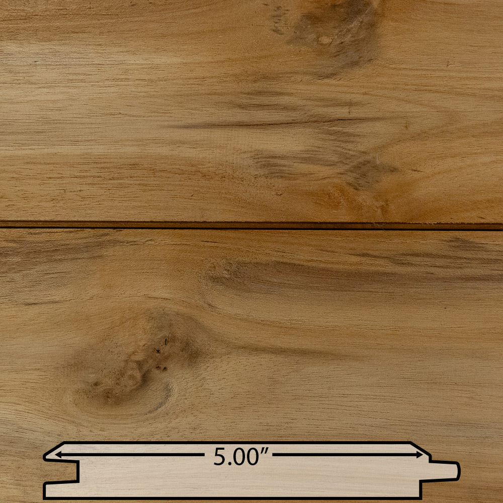 1x6 Plantation Teak 60° V-Joint Unfinished, Character Grade