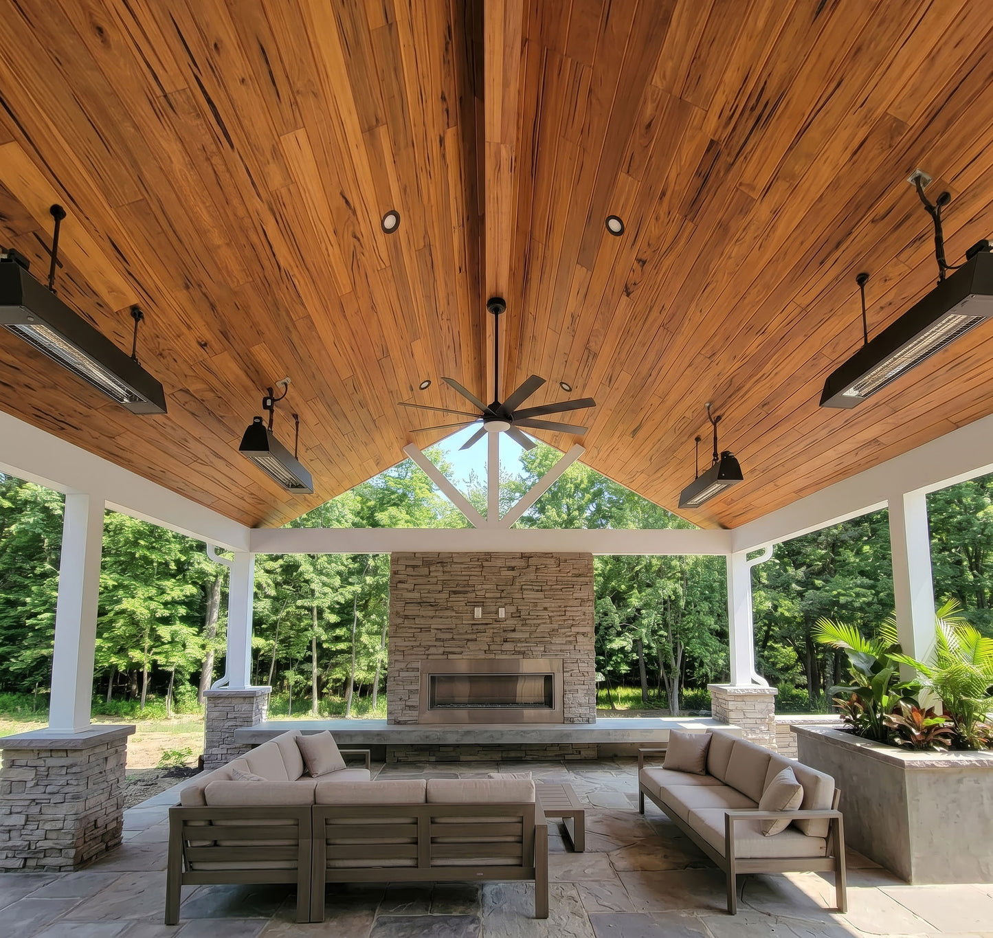1 x 6 Pecky Bolivian Walnut Wood Ceiling End-Matched 60° V-Joint, Prefinished