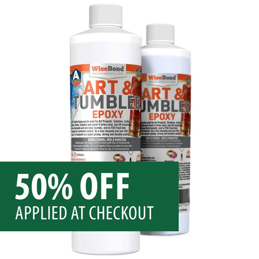 WiseBond™ Art & Tumbler Epoxy; 1 Quart Kit 1 Pint A-Resin 1 Pint B-Hardener