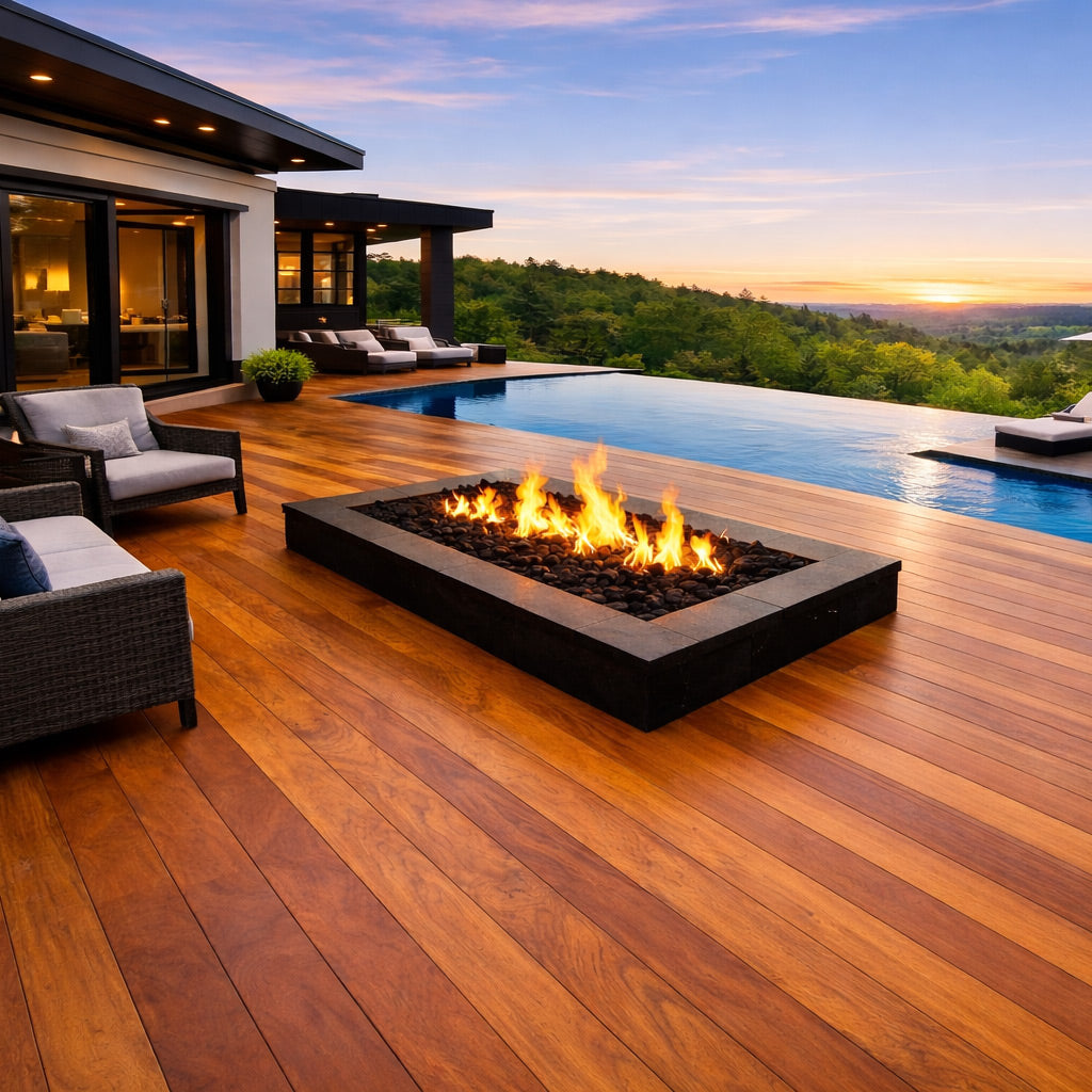 1x4+PLUS Random Length Garapa - Pregroove  (Approx. Finished Size: 21mm x 3-1/2" x 6'min-18'max)