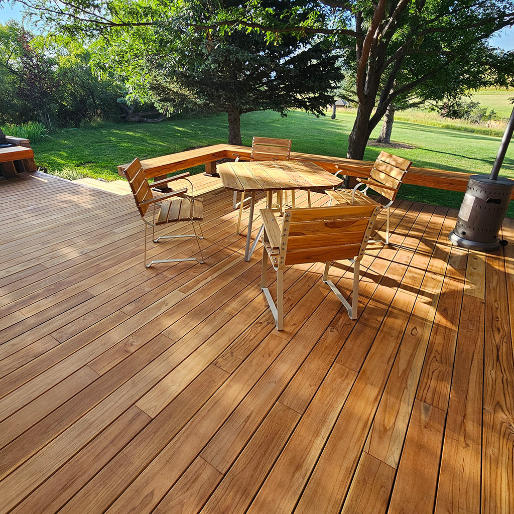 1x5x5 Teak (Plantation) - Select - One Face - Solid Defects & Min Sap 10% (Approx. Finished Size: 0.75" x 4.5" x 5')