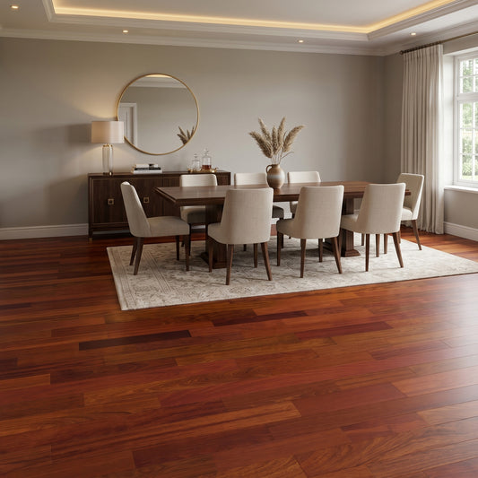 Brazilian Cherry (Jatoba) Solid Flooring 0.75″ x 4″ Prefinished Satin, $6.24/sqft