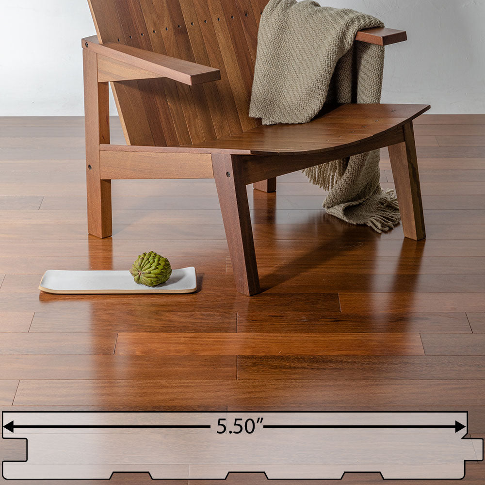 Brazilian Chestnut (Sucupira) Solid Flooring 5.5″ Prefinished Satin, $6.97/sqft