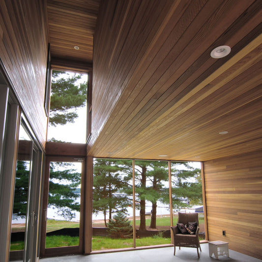 5/4x4 Western Red Cedar 60° V-Joint - Clear Vertical Grain (CVG) - S4S/KD