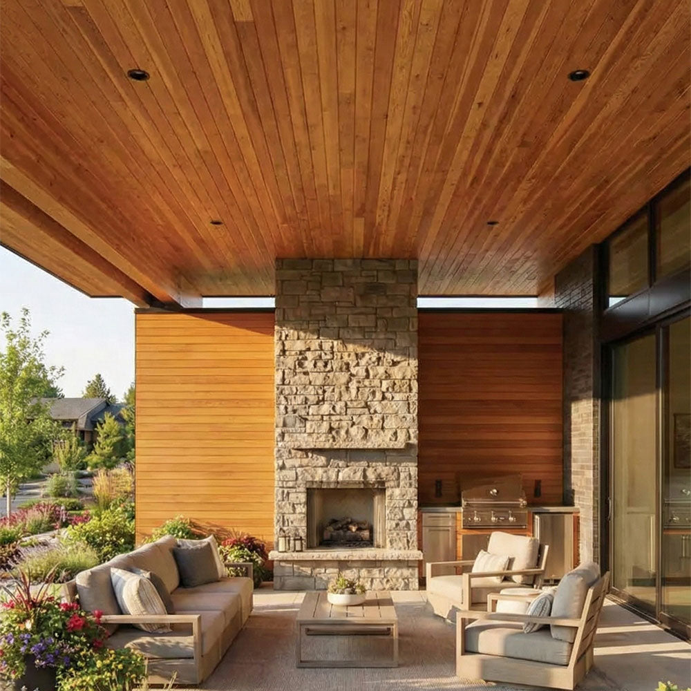 1x6 Western Red Cedar One-Sided Pre-Grooved - Clear Vertical Grain