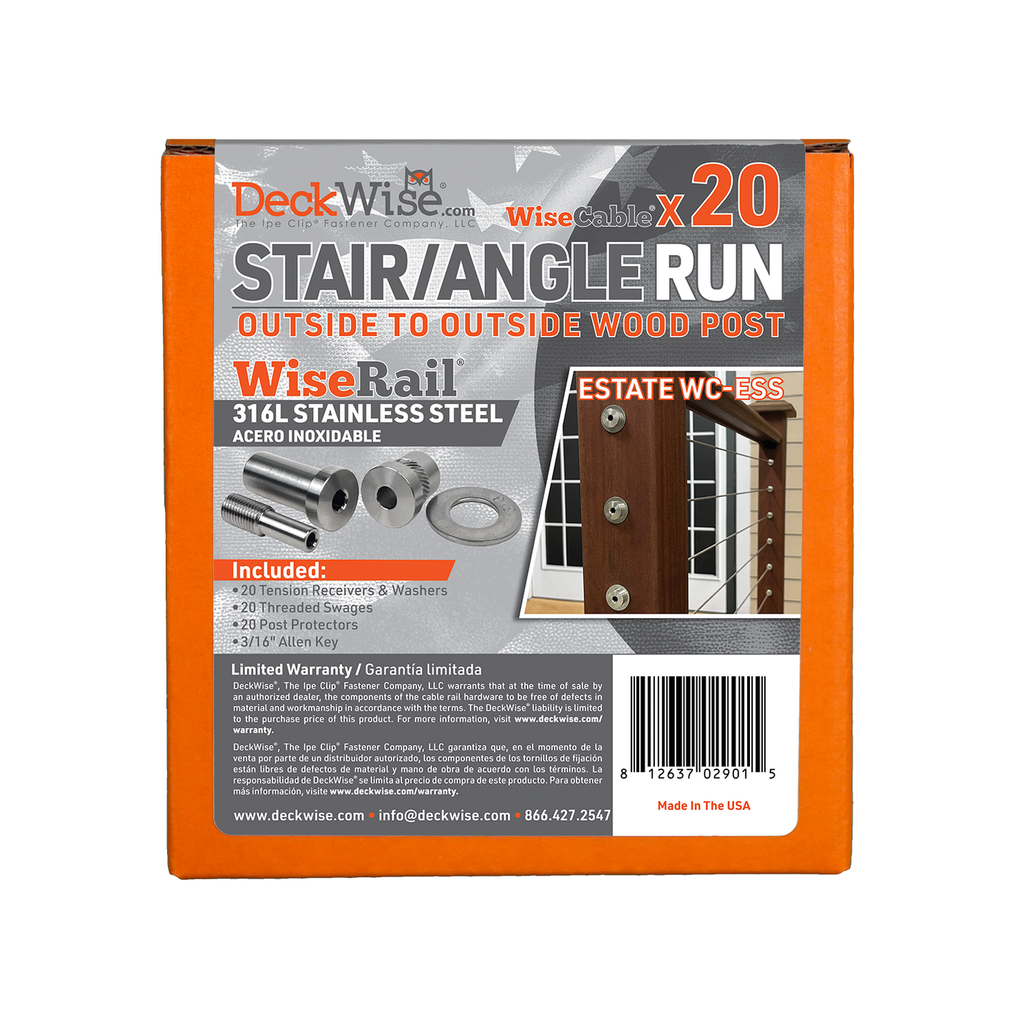WiseRail® Estate Cable Railing Fitting Kit