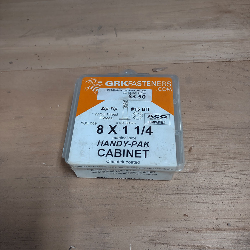 GRK Cabinet 8 x 1-1/4"..Handy Pak - 100pc - Advantage Lumber