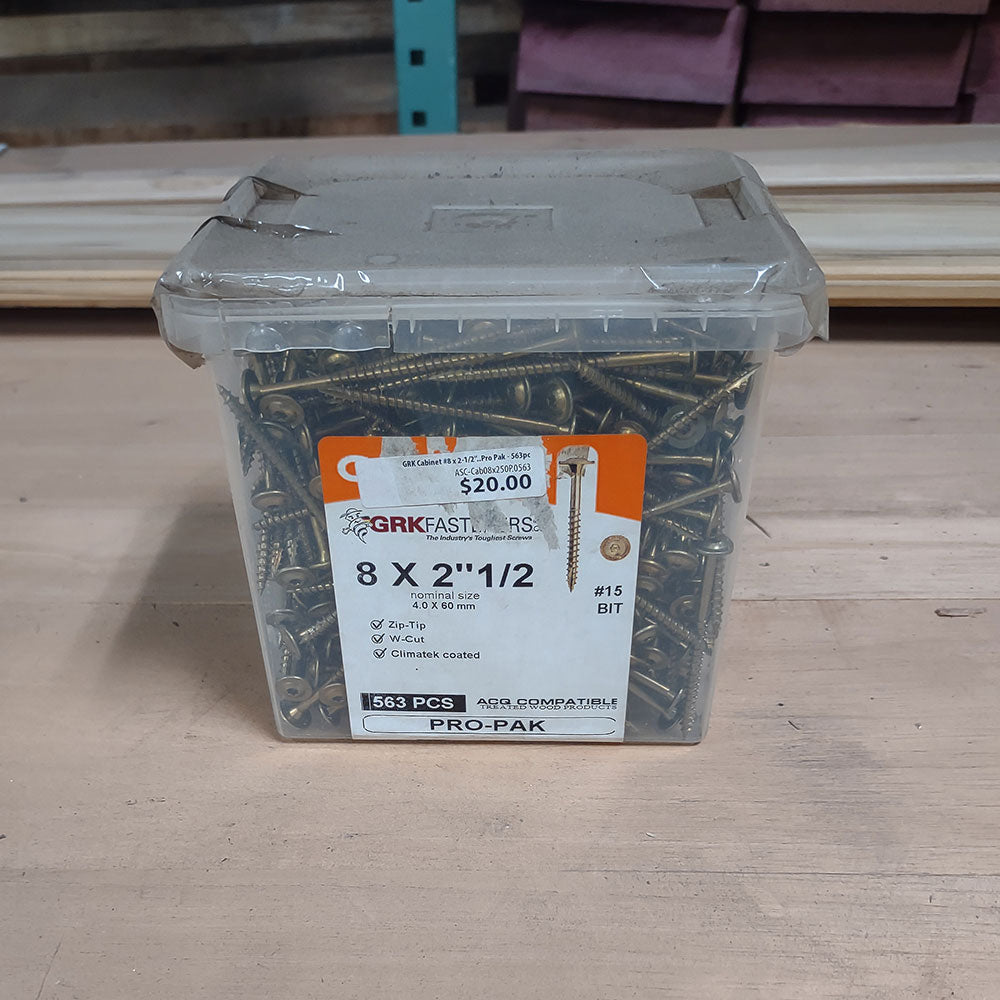 GRK Cabinet 8 x 2-1/2"..Pro Pak - 563pc - Advantage Lumber