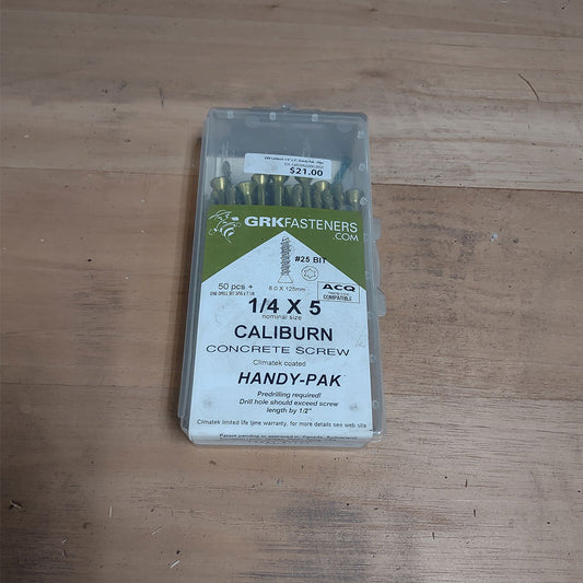 GRK Caliburn 1/4" x 5"..Handy Pak - 50pc - Advantage Lumber
