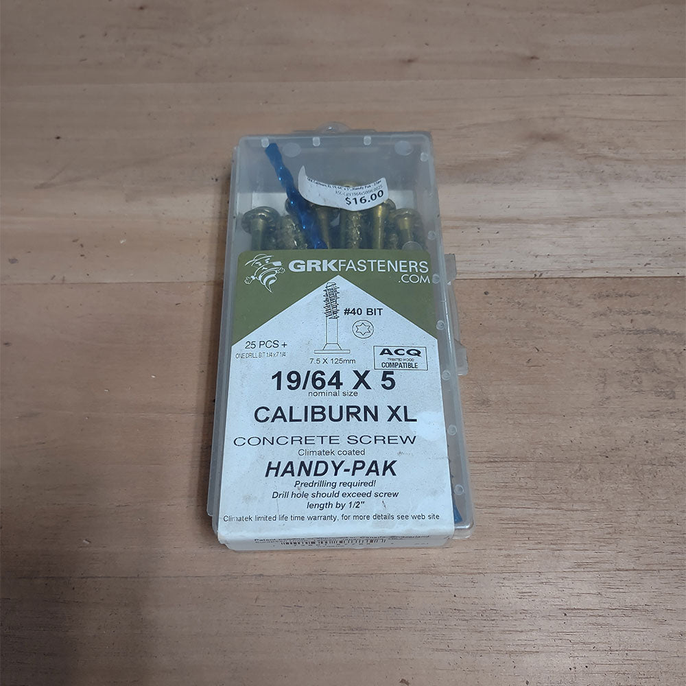 GRK Caliburn XL 19/64" x 5"..Handy Pak - 25pc - Advantage Lumber