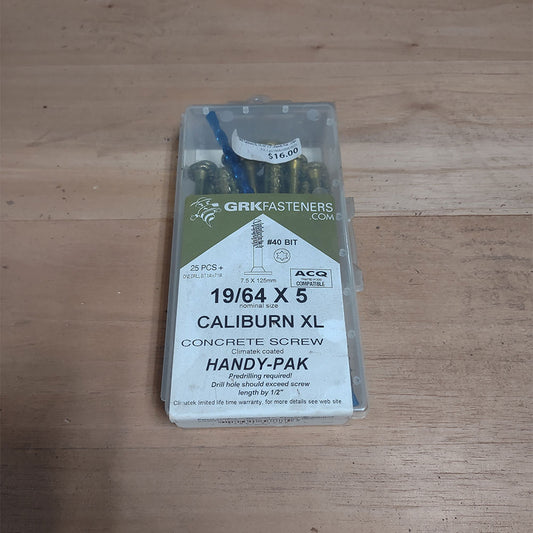 GRK Caliburn XL 19/64" x 5"..Handy Pak - 25pc - Advantage Lumber