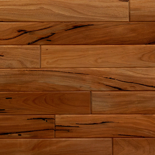 1 x 4 End-Matched 60° V-Joint Pecky Bolivian Walnut, Prefinished