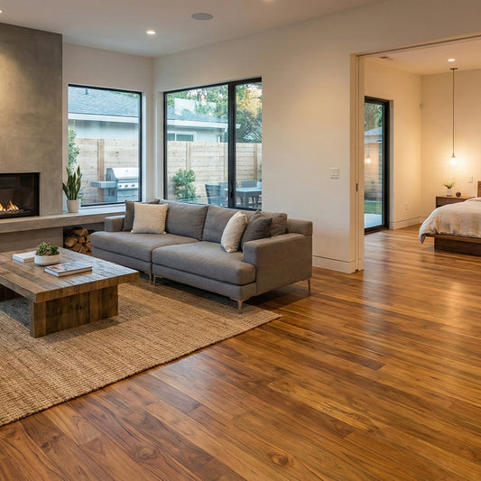 Teak Solid Flooring 5″ Prefinished Satin, $6.62/sqft