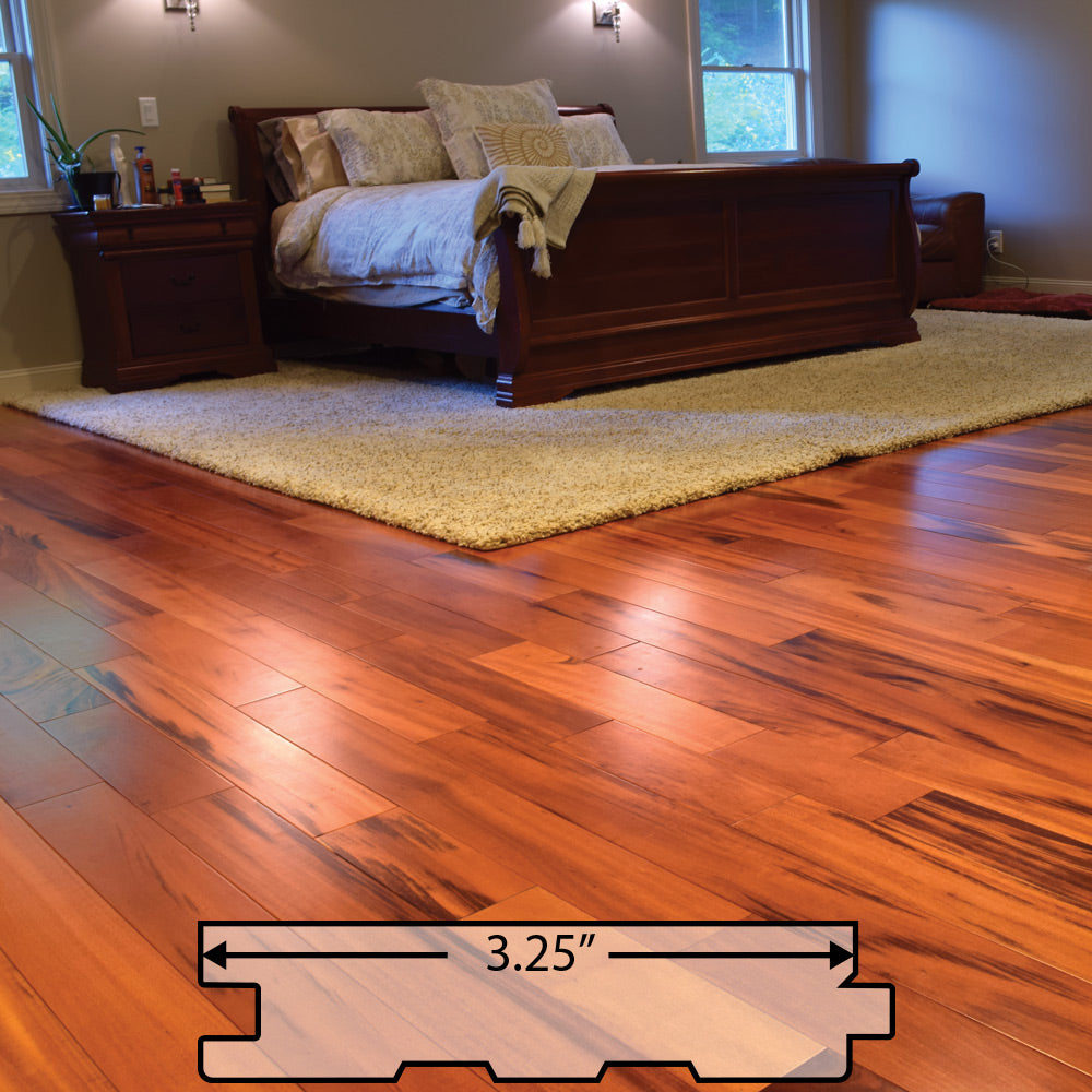 Tigerwood Solid Flooring 3.25″ Unfinished, $5.47/sqft