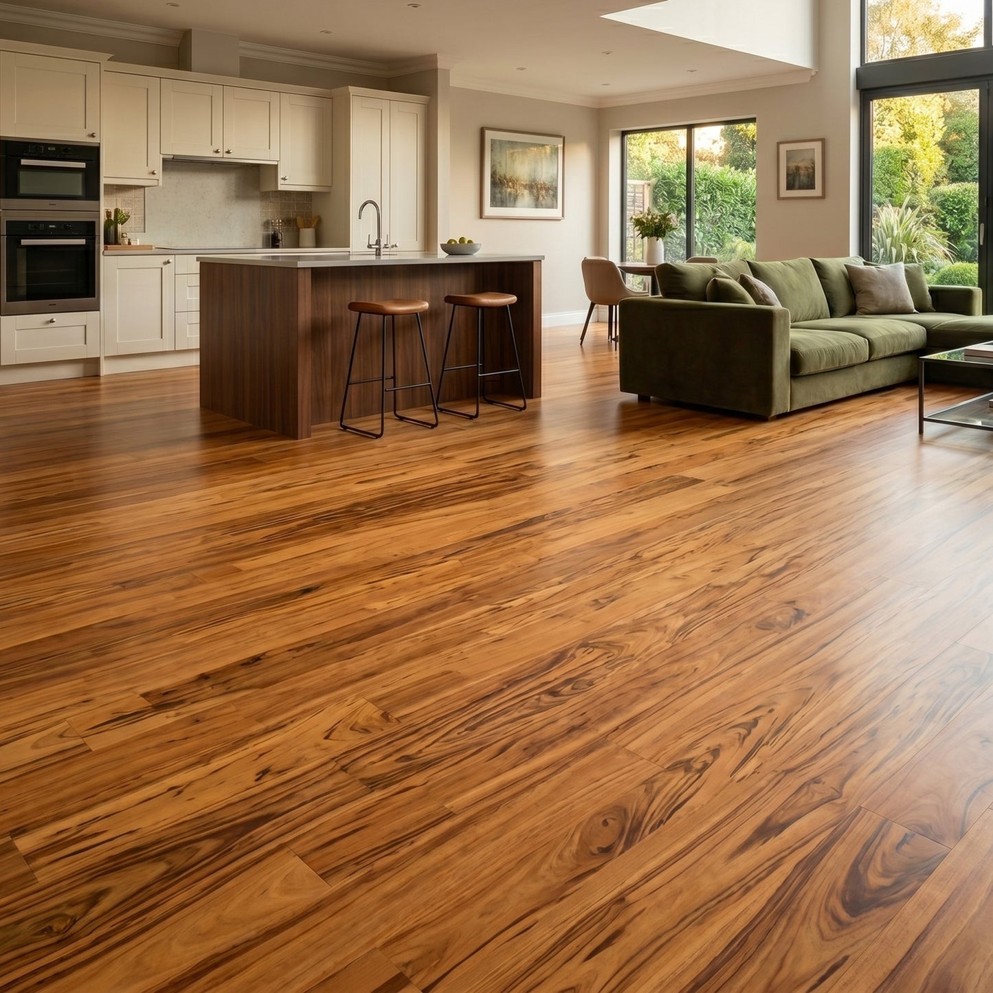 Tigerwood (Goncalo Alves, Muiracatiara, Brazilian Koa) Engineered Flooring 0.625″ x 7.5″ Prefinished Matte, $8.49/sqft
