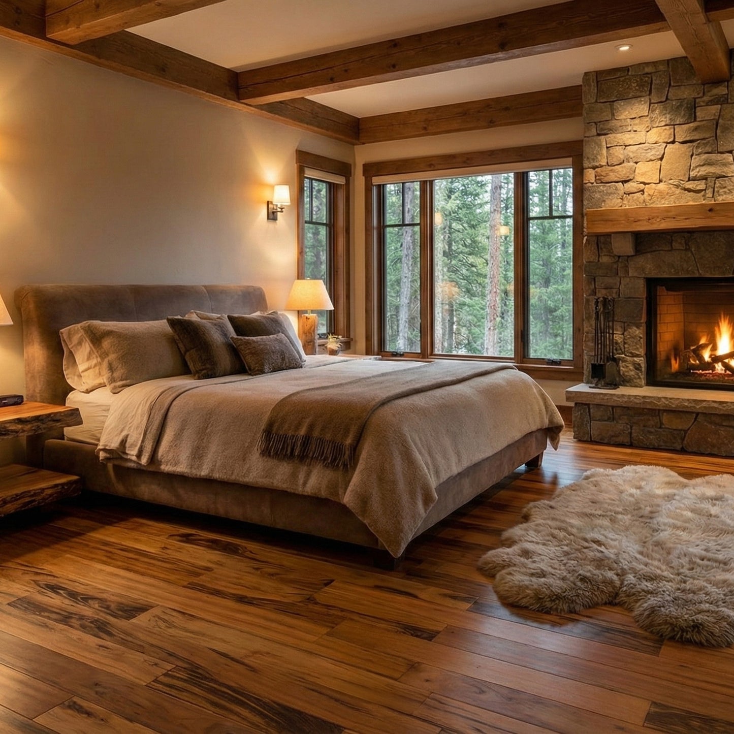 Tigerwood (Goncalo Alves, Muiracatiara, Brazilian Koa) Solid Flooring 0.75″ x 5.5″ Prefinished Satin, $10.99/sqft
