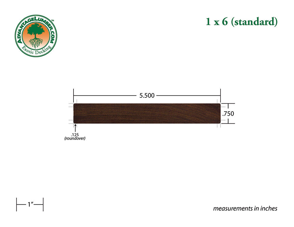 1 x 6 Ipe Wood Decking - B-Grade