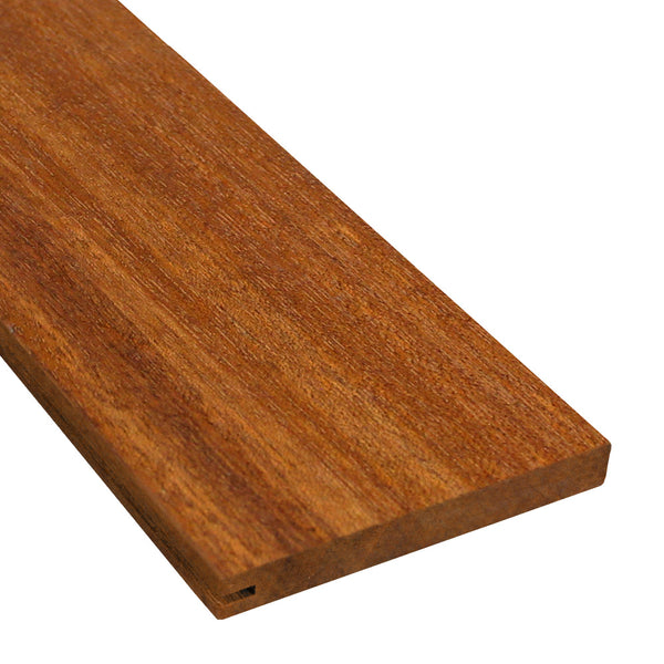 1 X 6 Mahogany Red Balau Wood One Sided Pregrooved Decking