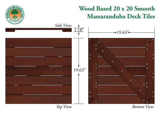Massaranduba Deck Tiles 20 x 20 - Smooth