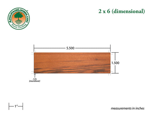 2 x 6 Tigerwood Lumber