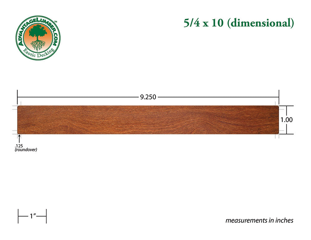 5/4 x 10 Cumaru Wood Decking