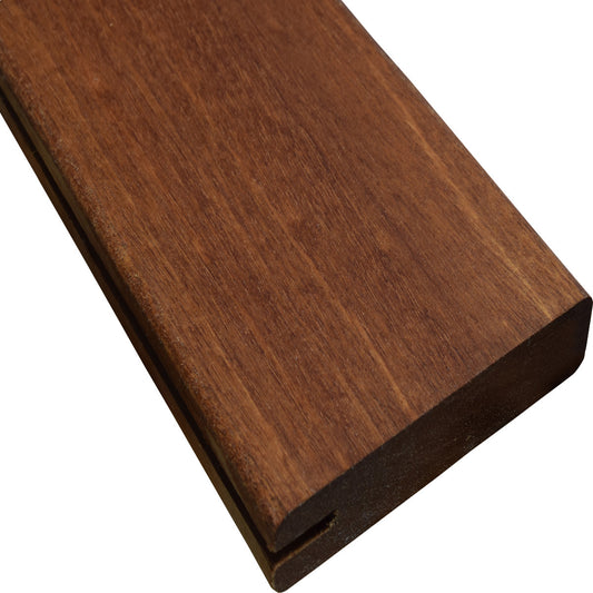 5/4 x 4 Mahogany (Red Balau) Wood One Sided Pre-Grooved Decking