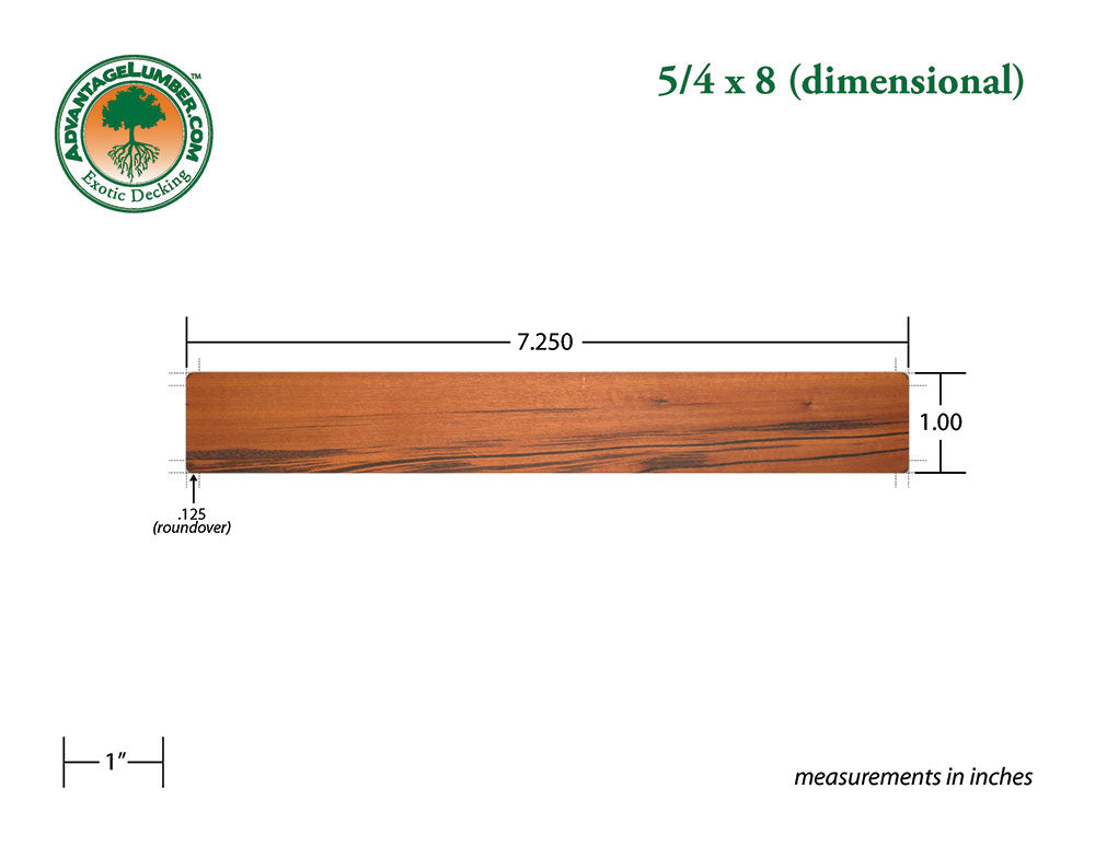 5/4 x 8 Tigerwood Decking