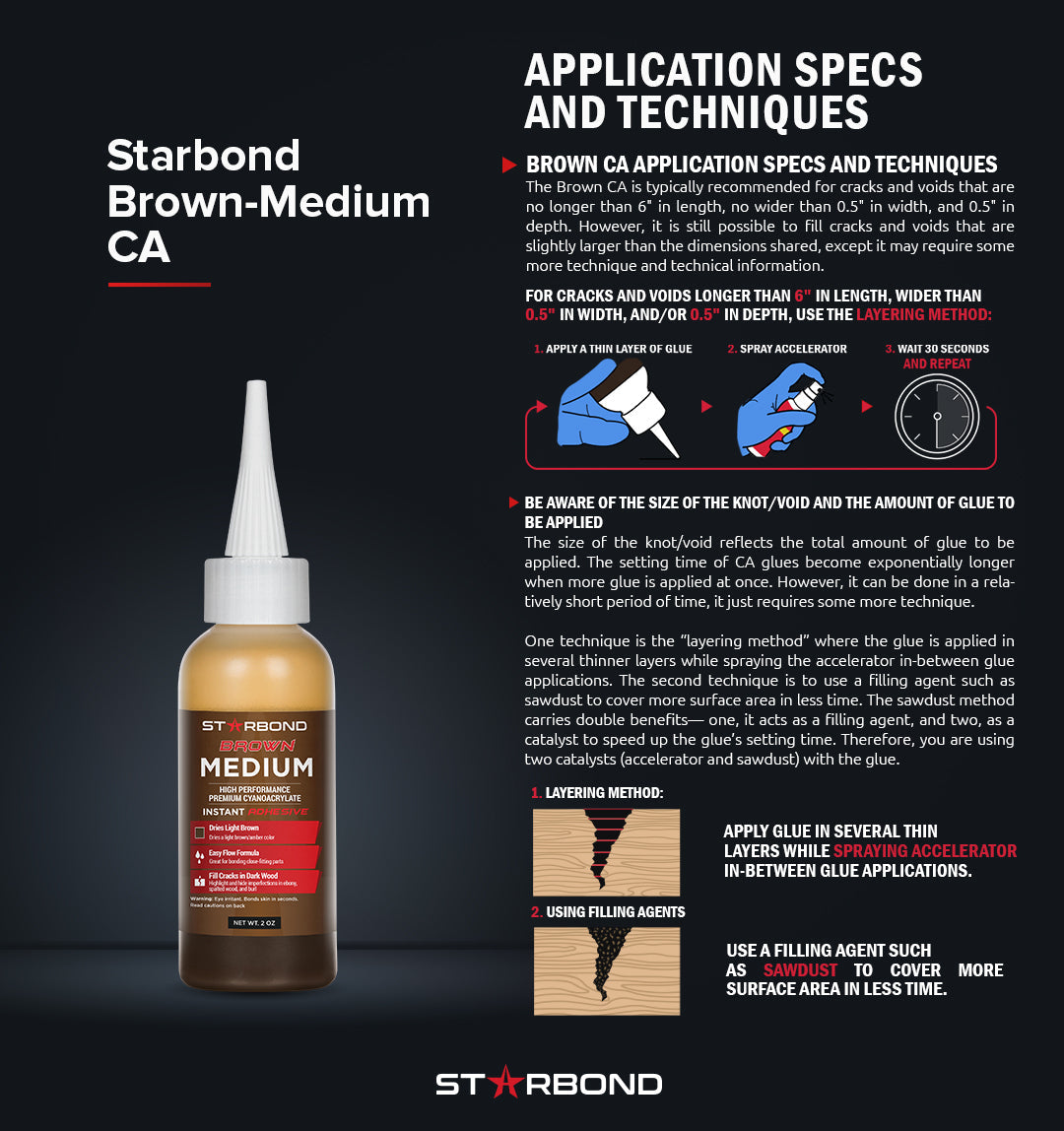 BR-150 Starbond Brown Medium CA Glue