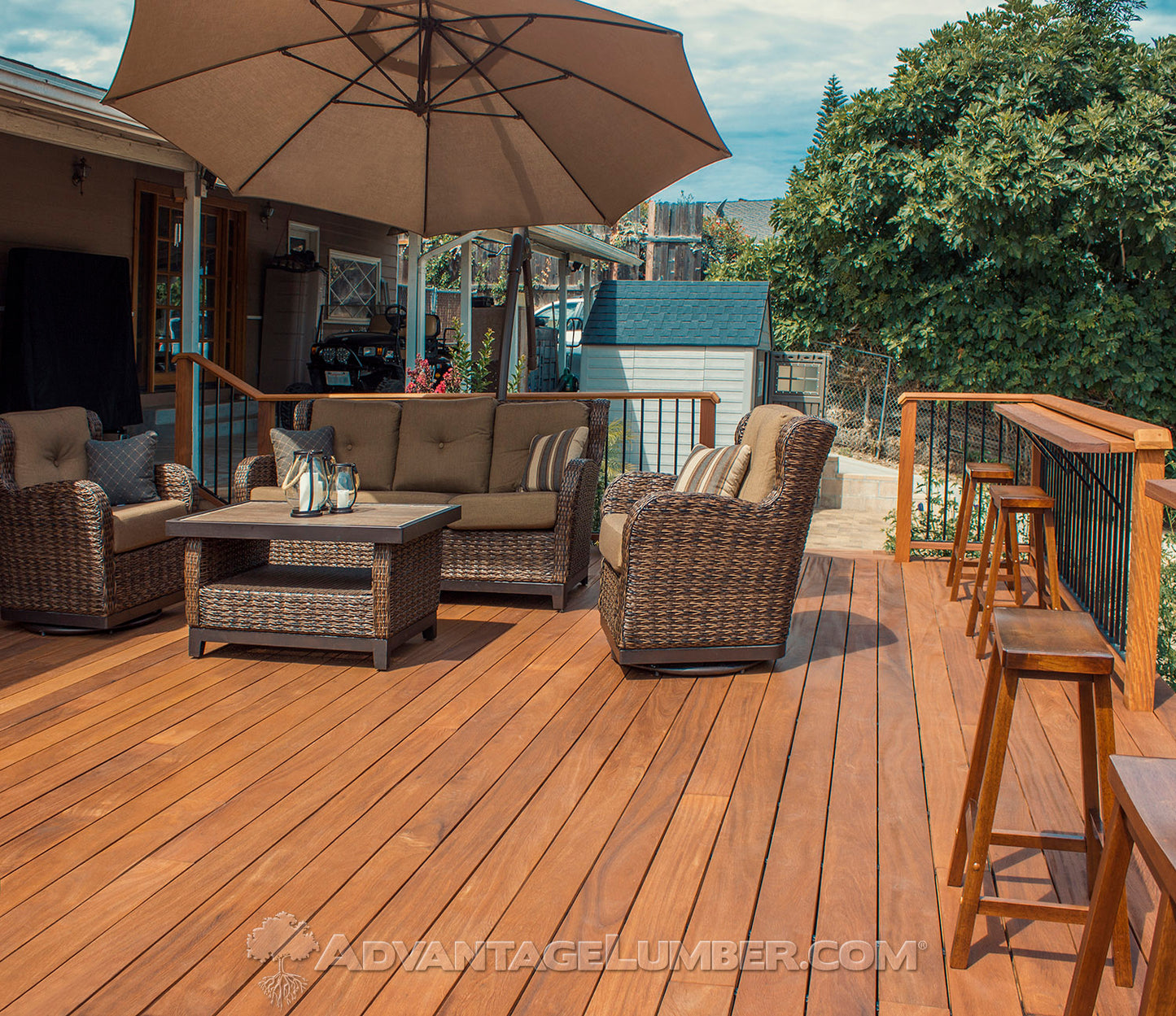 5/4 x 6 Garapa Wood Pre-Grooved Decking